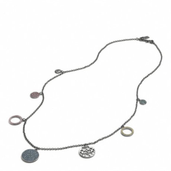 Coach Multi Pave Disc Station Necklace - Picture 12 of 12